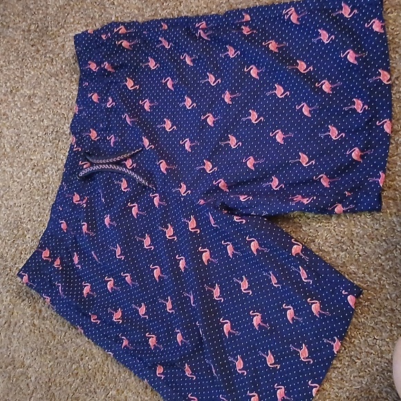 rock athletic Other - Navy Flamingo Print Swim Trunks